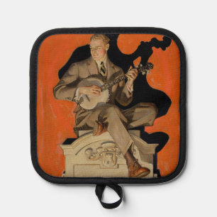 Manique J.C. Leyendecker Joueur de banjo 1920 Art déco Art