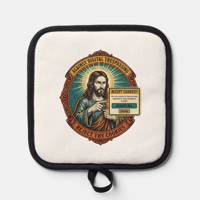 Manique Jésus Agacant Accepter les Cookies Pop Up Internet (Recto)