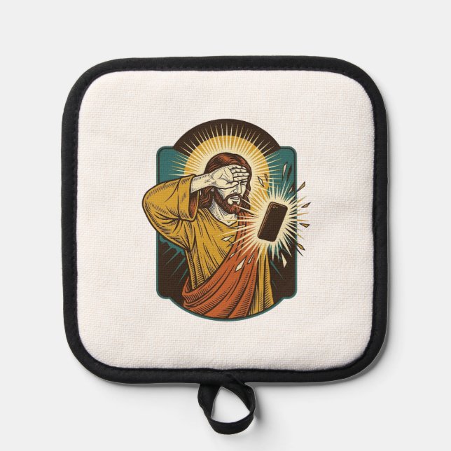 Manique Jésus aveuglant la luminosité maximale du téléphon (Recto)