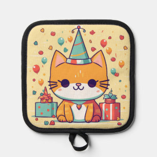 Manique Joli anniversaire de chat de fête,