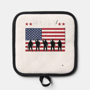 Manique Joyeuse fête des vétérans Drapeau Silhouette Vecto