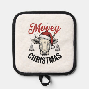 Manique Joyeux Noël Vache Chapeau de Père Noël Gravure Vin