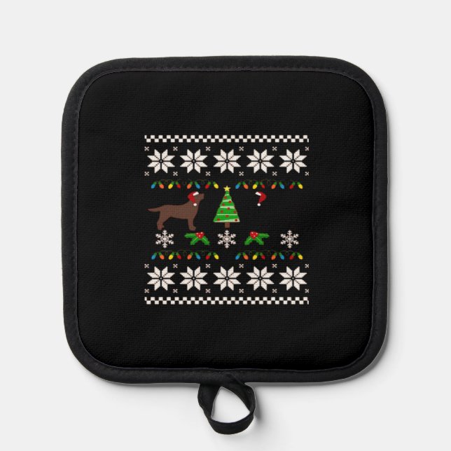 Manique Labrador noir et Labrador chocolat Joyeux Noël (Recto)