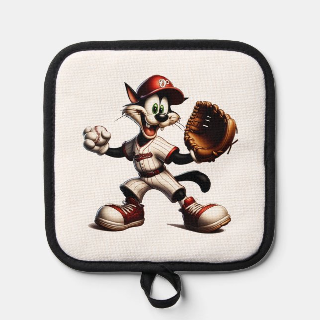 Manique Lanceur de baseball Goofy Cat se prépare (Recto)