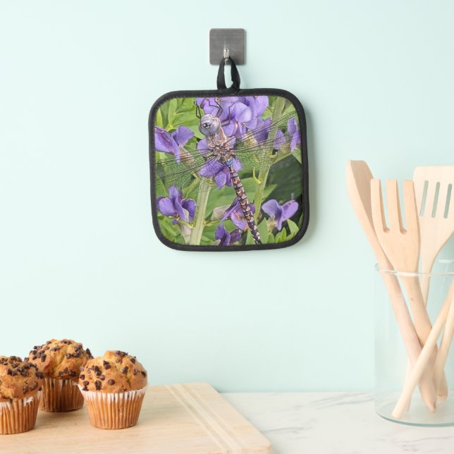 Manique Libellule Darner aux Yeux Bleus sur Fleurs Violett (In situ (suspendu))