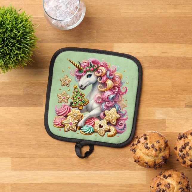 Manique licorne de biscuit de Noël festif  (De haut en bas)