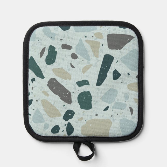 Manique Light Blue Square Abstract Potholder (Recto)