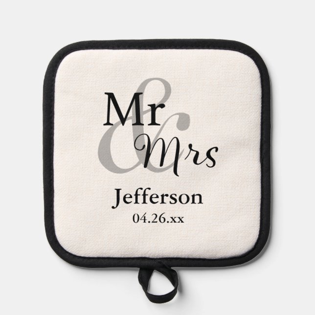 Manique M. & Mme Wedding Favor avec nom et date (Recto)