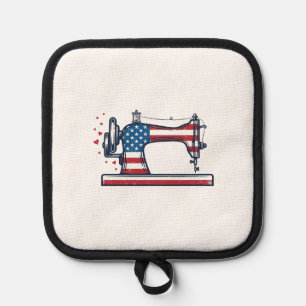 Manique Machine à coudre patriotique Gravure vintage Vecto