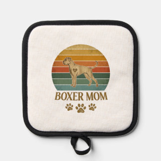 Manique Maman Boxer Chien Rétro Coucher de Soleil Empreint