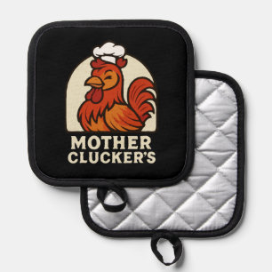 Manique Maman Clucker's Drôle de Chef Poule Rétro - Vintag