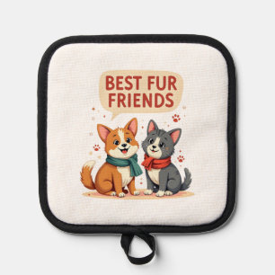 Manique Meilleurs amis en pelage vintage mignon chat et ch