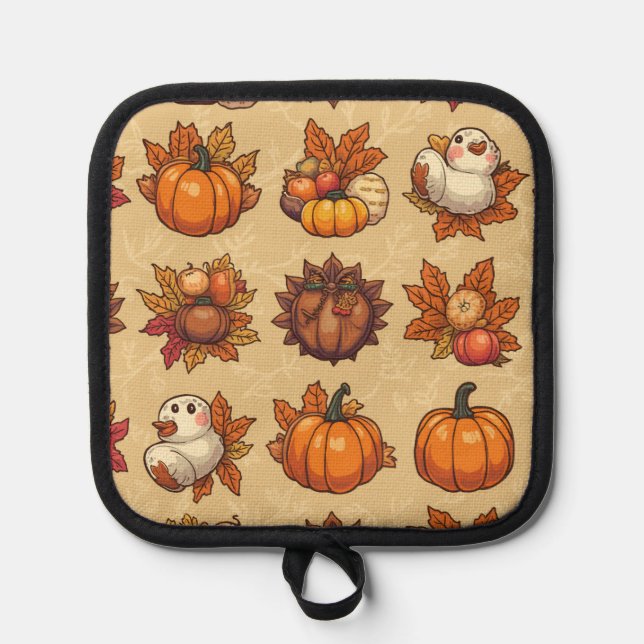 Manique mitaines à four de thanksgiving (Recto)