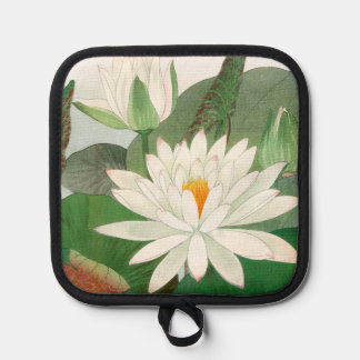 Manique Nymphaea lotus, gravure sur bois japonaise, 1917