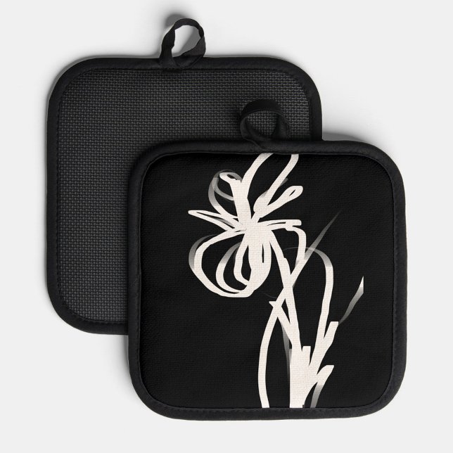 Manique Orchidée Noir : Abstrait noir et blanc (Créateur téléchargé)