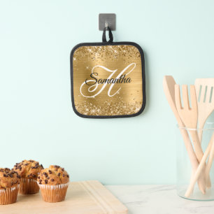 Manique Pailleté Monogramme Fantaisie en Or