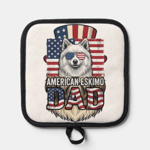 Manique Papa Esquimau Américain Patriotique Chien Vintage