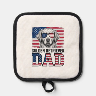 Manique Papa Golden Retriever Patriote Vintage T-shirt pou