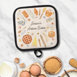 Manique Pâtisserie Boulangerie Aquarelle Personnalisée