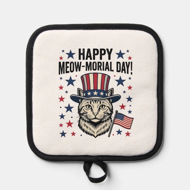 Manique Patriotic Cat Meow-Morial Day Vintage Vector Desig (Recto)
