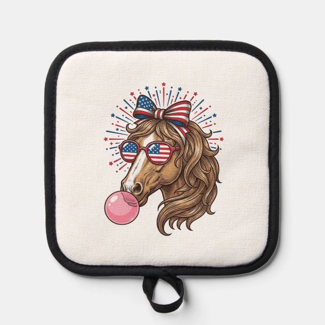 Manique Patriotic Horse Bubble Gum Vintage Vector Shirt De (Recto)