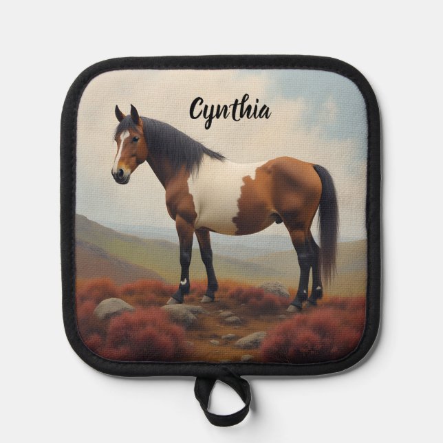 Manique Pony Brown et blanc de Shetland (Recto)