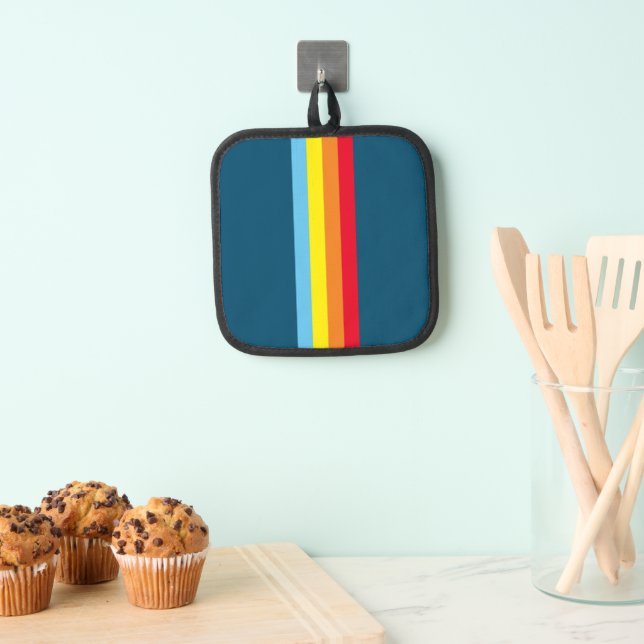 Manique Porte-mât à bandes rétro (bleu marine Multi) (In situ (suspendu))