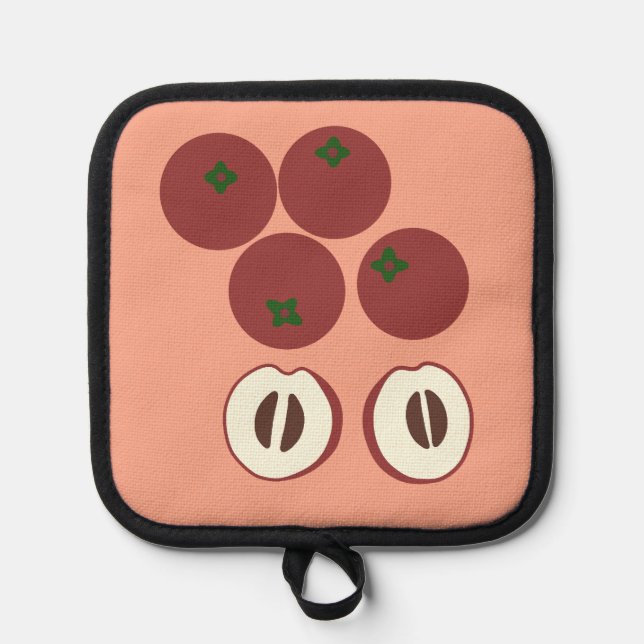 Manique Porte-pot en velours Pomme (Recto)