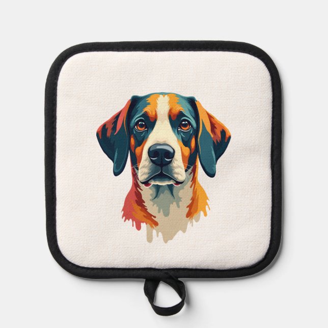 Manique Portrait de chien coloré vintage style pop art Il (Recto)