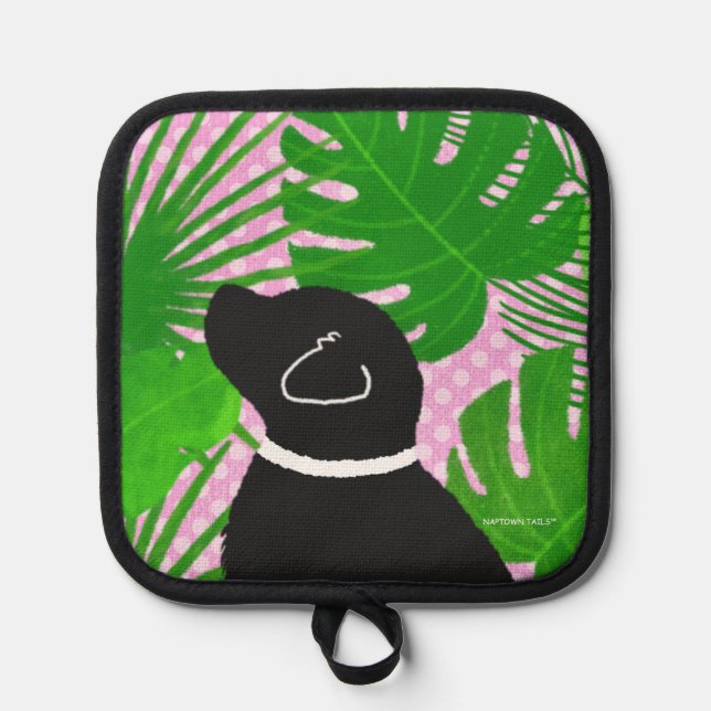 Manique Pot de chien noir de l'île tropicale verte (Recto)