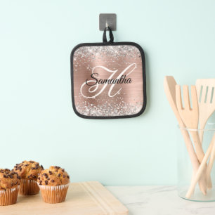 Manique Rose Gold Pailleté Argent Monogramme Fantaisie