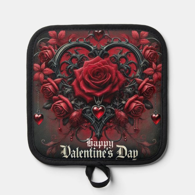 Manique Roses rouges gothiques Saint-Valentin (Recto)