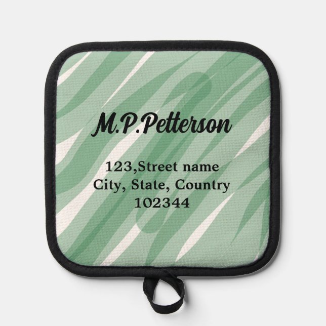 Manique Sage vert feuille ajouter nom adresse texte motif  (Recto)