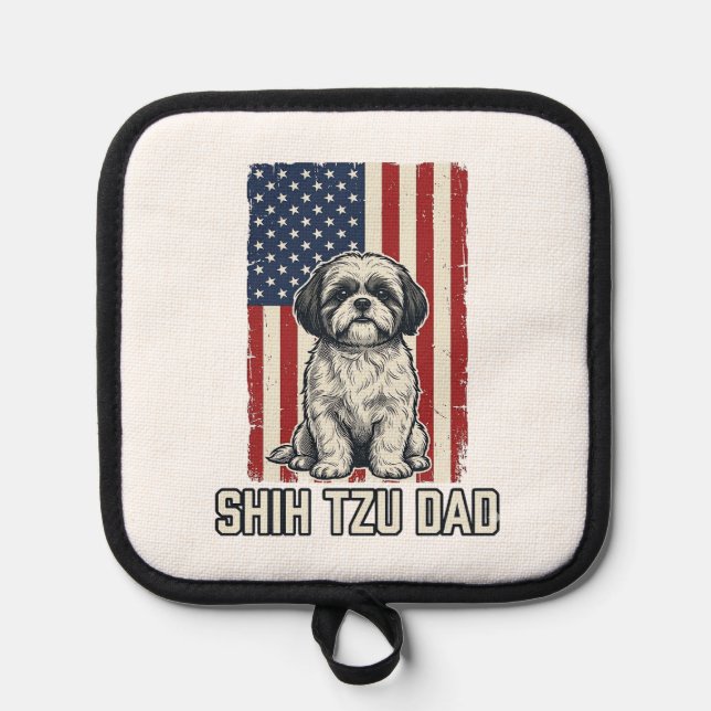 Manique Shih Tzu Dad Patriotic Flag Vintage Dog Shirt_1 (Recto)