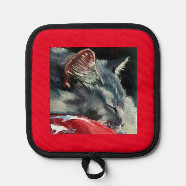 Manique Sleeping on sunny morning Oven Mitts & Pot Holders (Recto)