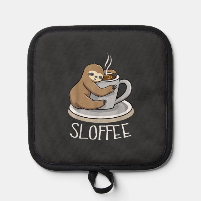 Manique Sloth Sleep at Cup of Coffee Funny Sloth Sloffee T (Recto)