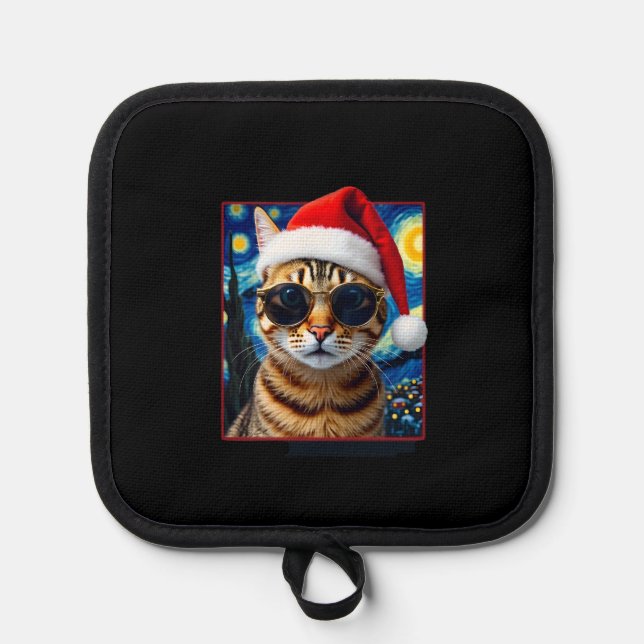 Manique Starry Night Orange Tabby Cat Christmas (Recto)