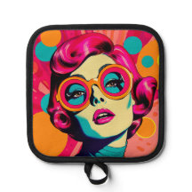 Style coloré rétro, femme colorée