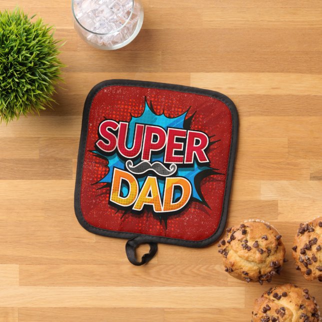 Manique Super Papa Mustache Grunge moderne (De haut en bas)