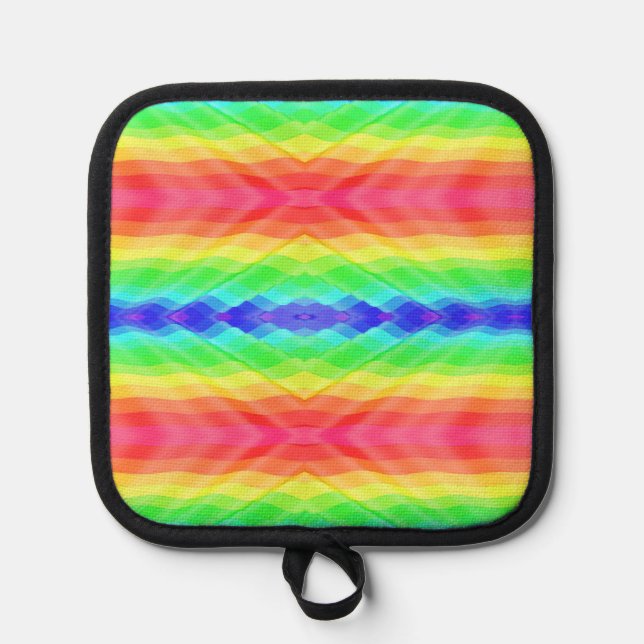 Manique symmetrical rainbow pattern and a black border (Recto)