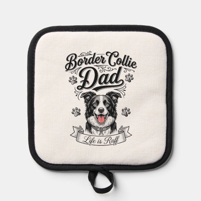 Manique T-shirt de conception de papa Border Collie gravur (Recto)