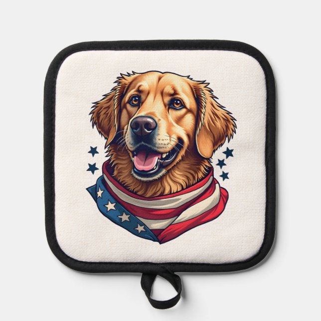 Manique T-shirt vintage retriever doré Star Spangled (Recto)