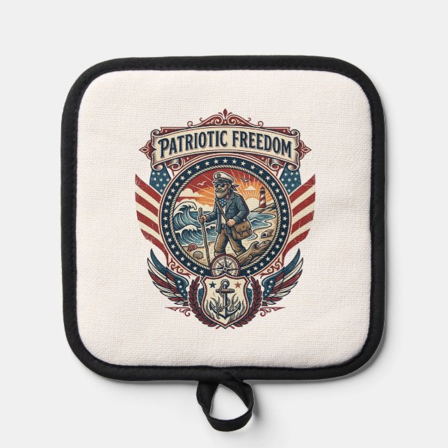 Manique Tee-shirt graphique vectoriel Patriotic Beachcombe (Recto)
