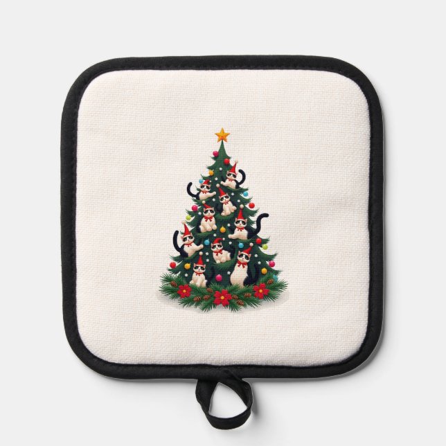 Manique Tuxedo Cat Christmas Tree Tuxedo Cat Lights Xmas M (Recto)