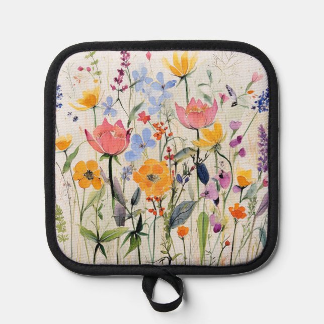Manique Un accessoire de cuisine floral fantaisiste, fleur (Recto)