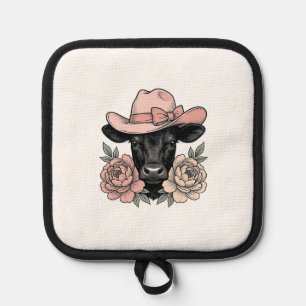Manique Vachette Cowgirl Rose avec Pivoines Vintage Vector