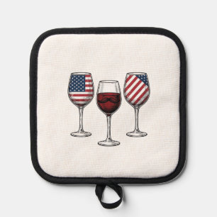 Manique Verres à vin patriotiques dessin de t-shirt vector