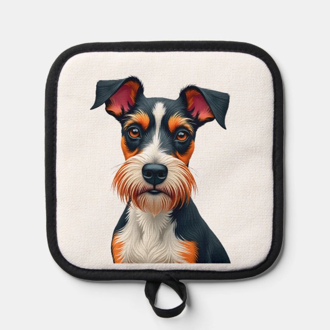 Manique Vintage Colorful Dog Portrait Illustration Retro T (Recto)