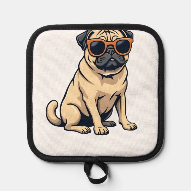 Manique Vintage Dabbing Pug with Sunglasses Funny Dog Vect (Recto)