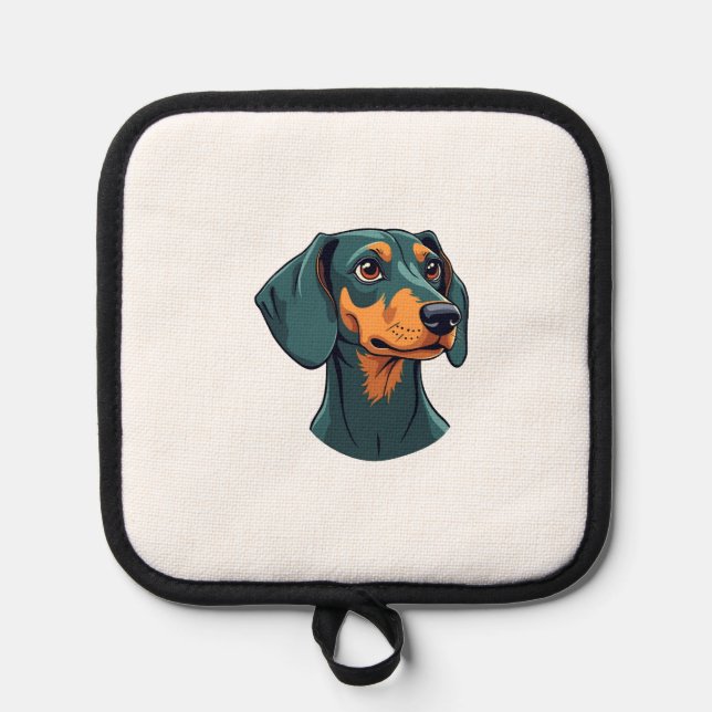 Manique Vintage Dachshund Portrait Art Retro Dog Illustrat (Recto)